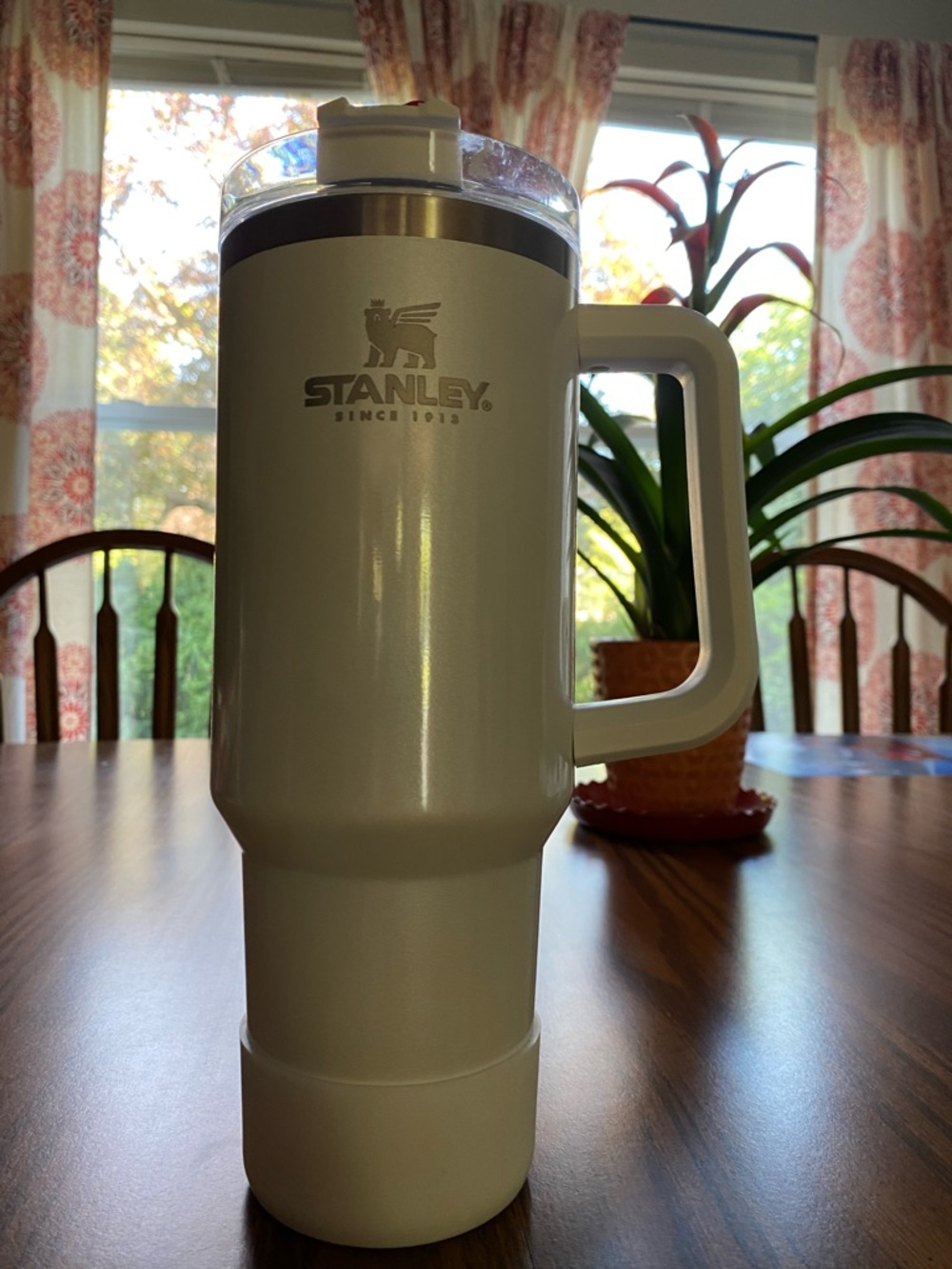 Used Stanley White Insulated Travel Mug with Handle